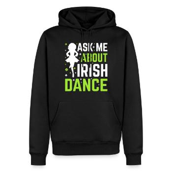 Danse irlandaise Danse irlandaise - Sweat à capuche Premium bio Homme - noir - Devant - Nico (187cm)