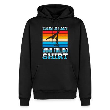 Wingsurfing Foil Wing Wing Boarding Wing Foiling - Männer Premium Bio Hoodie - Schwarz - Vorne - Nico (187cm)