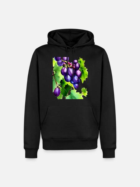 Grapes on a Vine - Men’s Premium Organic Hoodie - black