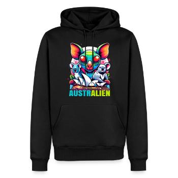 ausAustralia Roo Aussie Funny Australien Kangourou - Sweat à capuche Premium bio Homme - noir - Devant - Nico (187cm)