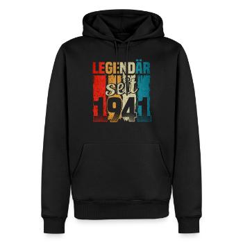 Jahrgang 1941, Legendär seit 1941, Geburtstag - Männer Premium Bio Hoodie - Schwarz - Vorne - Nico (187cm)