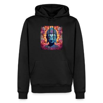 Bouddhisme Yoga Bouddhiste Zen Méditation Bouddha - Sweat à capuche Premium bio Homme - noir - Devant - Nico (187cm)