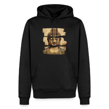 Bouddhisme Yoga Bouddhiste Zen Méditation Bouddha - Sweat à capuche Premium bio Homme - noir - Devant - Nico (187cm)