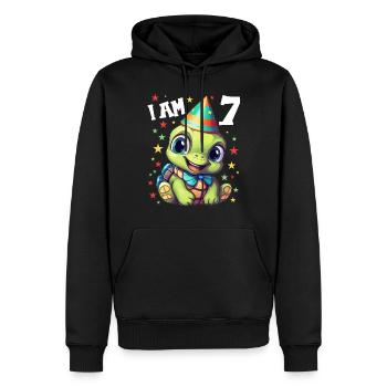 Ich bin 7 Schildkröten Schildkröte 7. Geburtstag - Männer Premium Bio Hoodie - Schwarz - Vorne - Nico (187cm)