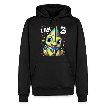 Ich bin 3 Schildkröten Schildkröte 3. Geburtstag - Männer Premium Bio Hoodie - Schwarz - Vorne - Nico (187cm)