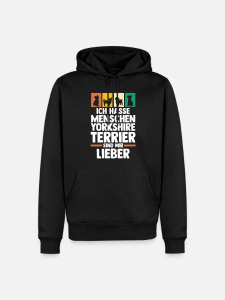 Hund Yorkshire Terrier - Männer Premium Bio Hoodie - Schwarz