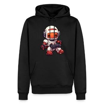 Joueur de robot mignon Robot de jeu drôle - Sweat à capuche Premium bio Homme - noir - Devant - Nico (187cm)
