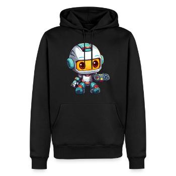 Robot mignon Joueur Robot de jeu drôle - Sweat à capuche Premium bio Homme - noir - Devant - Nico (187cm)