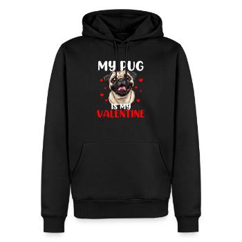 My pug is my valentine, valentines day pug - Männer Premium Bio Hoodie - Schwarz - Vorne - Nico (187cm)