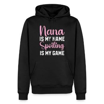 Nana Gifts - Männer Premium Bio Hoodie - Schwarz - Vorne - Nico (187cm)