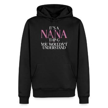 Nana Gifts - Männer Premium Bio Hoodie - Schwarz - Vorne - Nico (187cm)