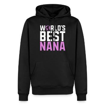 Nana Gifts - Männer Premium Bio Hoodie - Schwarz - Vorne - Nico (187cm)
