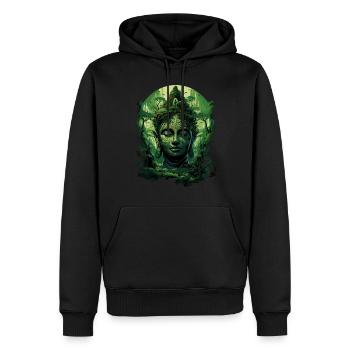 Bouddhisme Yoga Bouddhiste Zen Méditation Bouddha - Sweat à capuche Premium bio Homme - noir - Devant - Nico (187cm)