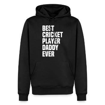 Best Cricket Player Daddy Ever - Cricketing Cricke - Männer Premium Bio Hoodie - Schwarz - Vorne - Nico (187cm)