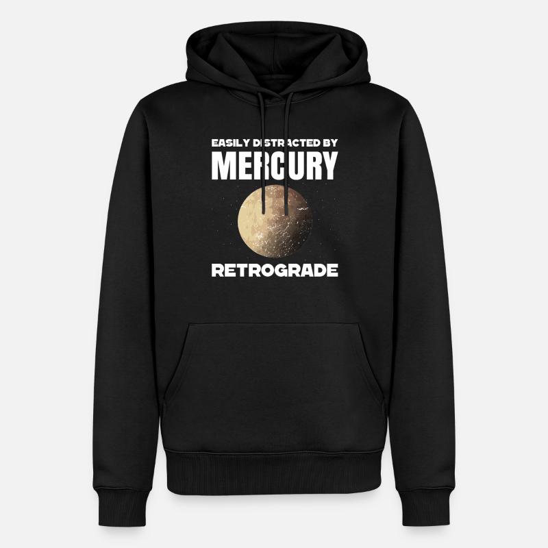 Planètes rétrogrades Mercure rétrograde - Sweat à capuche Premium bio Homme - noir