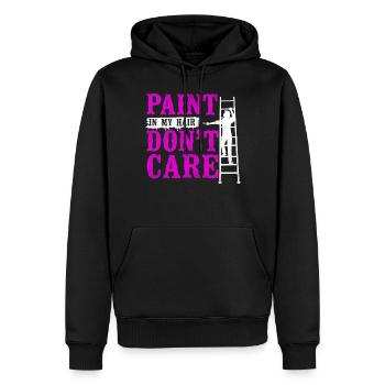 Peintre en bâtiment Décorateur Femme - Sweat à capuche Premium bio Homme - noir - Devant - Nico (187cm)