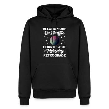 Planètes rétrogrades Mercure rétrograde - Sweat à capuche Premium bio Homme - noir - Devant - Nico (187cm)