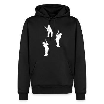 Cricket Silhouette Cricket Player Silhouettes Cric - Männer Premium Bio Hoodie - Schwarz - Vorne - Nico (187cm)