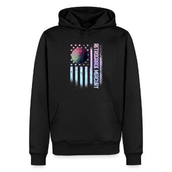 Planètes rétrogrades Mercure rétrograde - Sweat à capuche Premium bio Homme - noir - Devant - Nico (187cm)