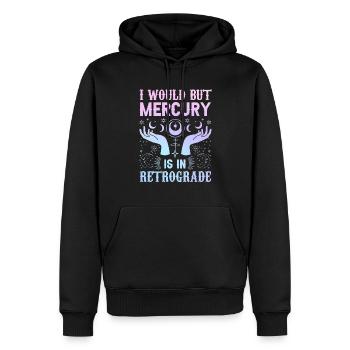 Planètes rétrogrades Mercure rétrograde - Sweat à capuche Premium bio Homme - noir - Devant - Nico (187cm)