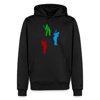 Silhouette De Cricket Silhouettes De Joueur De Cricket C - Sweat à capuche Premium bio Homme - noir - Devant - Nico (187cm)