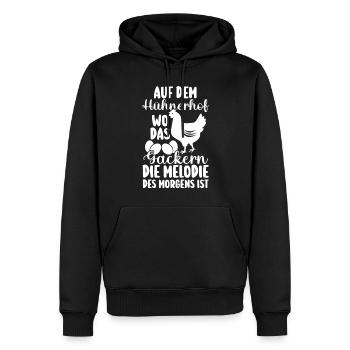 Huhn Bauer Bauernhof Küken Landwirt Hühner - Männer Premium Bio Hoodie - Schwarz - Vorne - Nico (187cm)