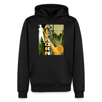 ALPHORN MEINE LIEBE - Männer Premium Bio Hoodie - Schwarz - Vorne - Nico (187cm)