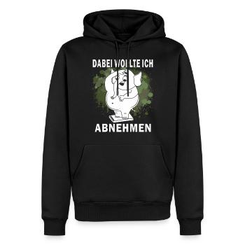 JE VOULAIS PERDRE DU POIDS - Sweat à capuche Premium bio Homme - noir - Devant - Nico (187cm)