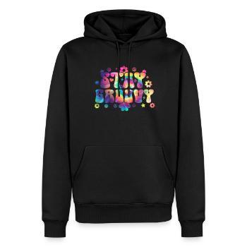Groovy Tie Dye rétro des années 70 Hippie Vintage - Sweat à capuche Premium bio Homme - noir - Devant - Nico (187cm)
