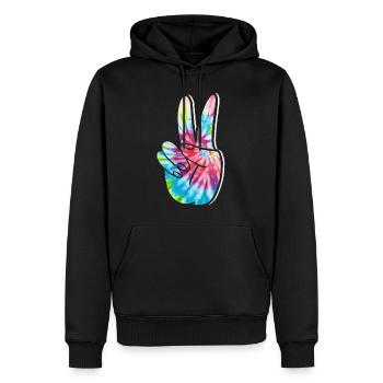 Groovy Tie Dye rétro des années 70 Hippie Vintage - Sweat à capuche Premium bio Homme - noir - Devant - Nico (187cm)
