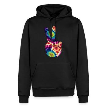 Groovy Tie Dye rétro des années 70 Hippie Vintage - Sweat à capuche Premium bio Homme - noir - Devant - Nico (187cm)