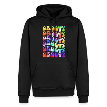 Groovy Tie Dye rétro des années 70 Hippie Vintage - Sweat à capuche Premium bio Homme - noir - Devant - Nico (187cm)