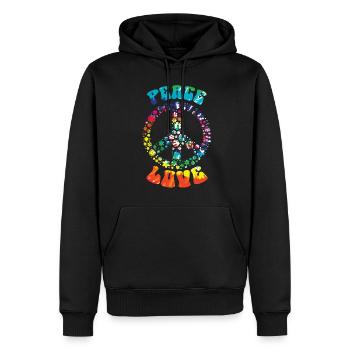 Groovy Tie Dye rétro des années 70 Hippie Vintage - Sweat à capuche Premium bio Homme - noir - Devant - Nico (187cm)