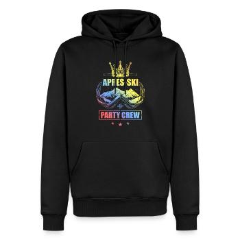 Après Ski Party Crew Bunt Team Berge - Men’s Premium Organic Hoodie - black - Front - Nico (187cm)