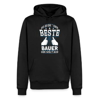 So Sieht Der Beste Bauer Der Welt Aus - Männer Premium Bio Hoodie - Schwarz - Vorne - Nico (187cm)
