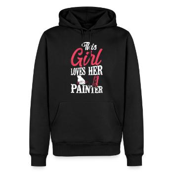 House Painter Decorator Girlfriend - Men’s Premium Organic Hoodie - black - Front - Nico (187cm)