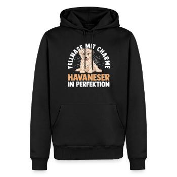 Hund Havaneser - Männer Premium Bio Hoodie - Schwarz - Vorne - Nico (187cm)