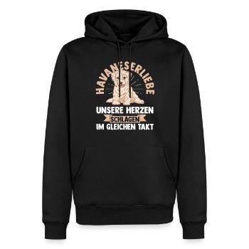 Hund Havaneser - Männer Premium Bio Hoodie - Schwarz - Vorne - Nico (187cm)