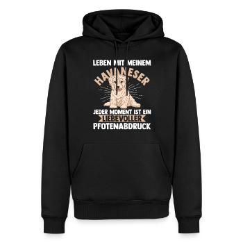 Hund Havaneser - Männer Premium Bio Hoodie - Schwarz - Vorne - Nico (187cm)