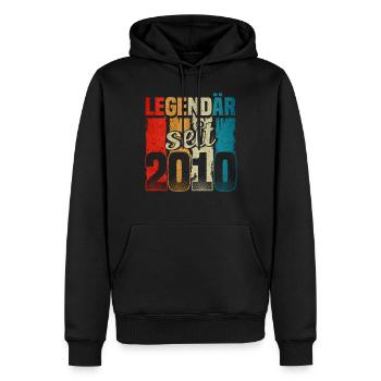 Jahrgang 2010, Legendär seit 2010, Geburtstag - Männer Premium Bio Hoodie - Schwarz - Vorne - Nico (187cm)
