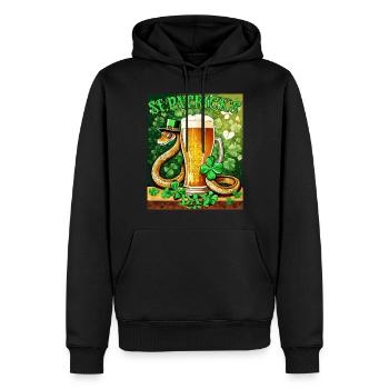 JOUR DE LA SAINT-PATRICK SERPENT BIÈRE TRÈFLE - Sweat à capuche Premium bio Homme - noir - Devant - Nico (187cm)