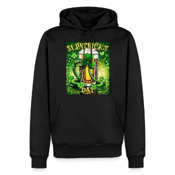 ST PATRICK´S DAY SCHLANGE BIER KLEEBLATT - Männer Premium Bio Hoodie - Schwarz - Vorne - Nico (187cm)