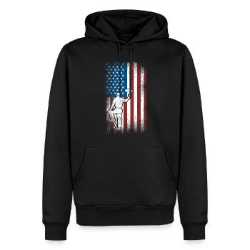 Peintre en bâtiment Décorateur Américain - Sweat à capuche Premium bio Homme - noir - Devant - Nico (187cm)