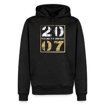 LE MEILLEUR POUR TOUJOURS 2007 - Sweat à capuche Premium bio Homme - noir - Devant - Nico (187cm)