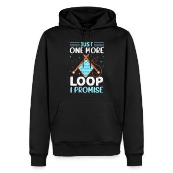 Crochet Lover Funny Loop & Hook Design - Männer Premium Bio Hoodie - Schwarz - Vorne - Nico (187cm)