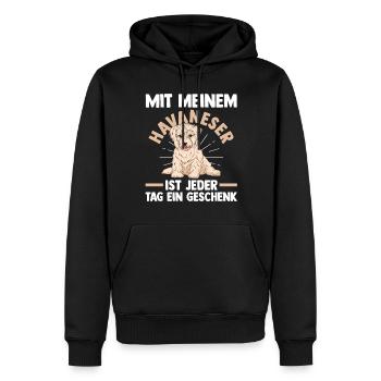 Hund Havaneser - Männer Premium Bio Hoodie - Schwarz - Vorne - Nico (187cm)