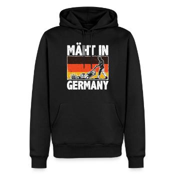 Rasen Mähen, Rasenmäher, Mäht In Germany - Männer Premium Bio Hoodie - Schwarz - Vorne - Nico (187cm)