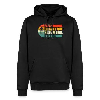 Papa Ehemann Held Am Grill Legende, Grillen Vater - Männer Premium Bio Hoodie - Schwarz - Vorne - Nico (187cm)
