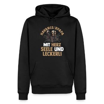 Hund Hundepapa Vater Havaneserpapa Havaneser - Männer Premium Bio Hoodie - Schwarz - Vorne - Nico (187cm)