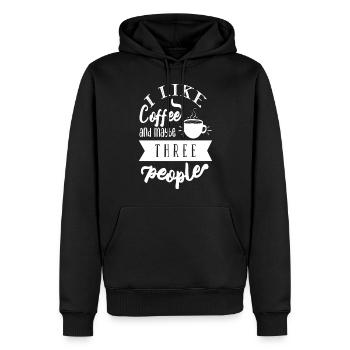 J’aime le café et peut-être trois personnes - Sweat à capuche Premium bio Homme - noir - Devant - Nico (187cm)